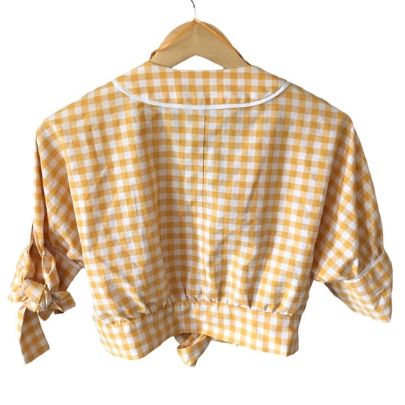The Fifth Label Womens Idyllic Gingham Tie Front Crop Top - Picture 5 of 16